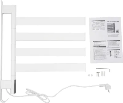Obrázek produktu pro Elektrický ohřívač ručníků, konstrukce z nerezové oceli, dotykové ovládání, BÍLÝ, 220V, EU