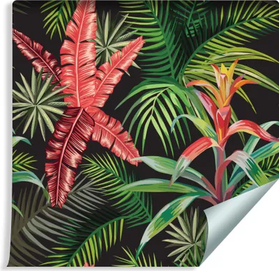 Produktbild von 10m VLIES TAPETE Rolle Natur Exotische Palmen BLUMEN XXL