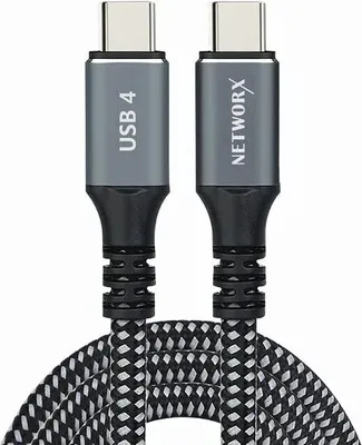 Produktbild von Networx USB4 Daten- und Ladekabel USB-C Stecker auf USB-C Stecker 1m schwarz