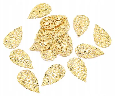 Produktbild von MIXFORM Filigran Anhänger Tropfen Goldfarben 38x22mm