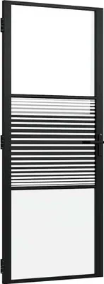 Immagine prodotto di vidaXL Porta in vetro a righe nere 83 x 3,5 x 201,5 cm in alluminio