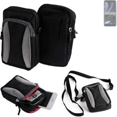 Produktbild von K-S-Trade Holster Schutz Hülle kompatibel mit BLU J8L Handy Hülle Gürteltasche Umhängetasche mit Zusatzfach schwarz
