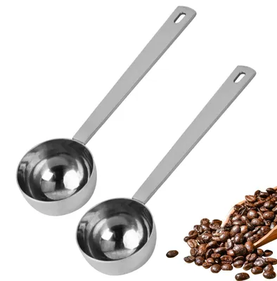 Image de Distributeur de café - Capacité de 30 ml - Cuillère doseuse pour café moulu - Lot de 2 - Acier inoxydable