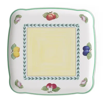 Productafbeelding van Villeroy & Boch Charm & Breakfast French Garden, taartbord, porselein, meerkleurig, vierkant, 300 mm, 300 mm