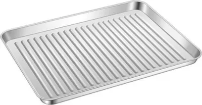 Produktbild von INF 304 Edelstahl Rechteckiges Backblech mit Textur, 31.5x24.5x2.5cm L