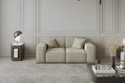 Produktbild von Sofa Designersofa CELES 2-Sitzer in Stoff Opera Velvet Creme