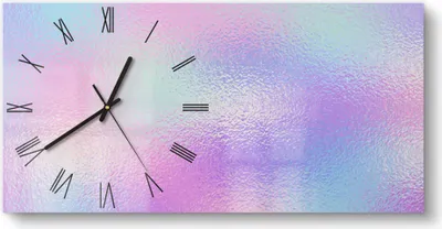 Produktbild von DEQORI Glasuhr 60x30 cm Römisch 'Milchglas vor Pastell' Wanduhr Glas Uhr Design leise