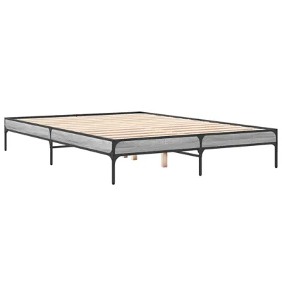 Produktbild von Bettgestell Grau Sonoma 140x200 cm Holzwerkstoff und Metall