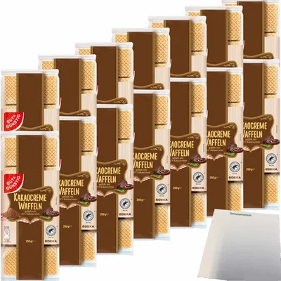 Produktbild von Gut&Günsting Schoko Waffeln VPE (14x250g Packung) + usy Block