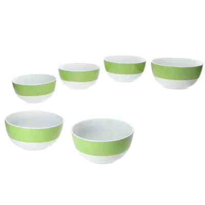 Produktbild von 6x Variant Grün Schale Ø14,3cm 450ml Porzellan 6 Personen Müsli Salat Dessert