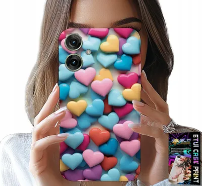 Zdjęcie produktu dla Etui Do Realme Note 60 - Kolorowe Serca Możliwość Personalizacji