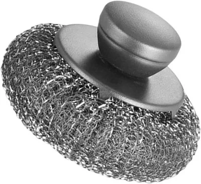 Zdjęcie produktu dla Szczotka ze stali nierdzewnej - Szczotki do szczotek - Kuchnia czyszczenie - Ergonomiczny uchwyt - 9,5 x 9,5 x 7 cm - Szary