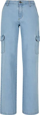 Produktbild von Urban Classics Ladies - High Waist Denim Cargo Jeans - W32