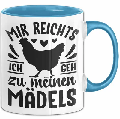 Produktbild von Mir Reichts Ich Geh Zu Meinen Mädels Tasse Geschenk Für Landwirten Bauern Kaffee-Becher (Blau)