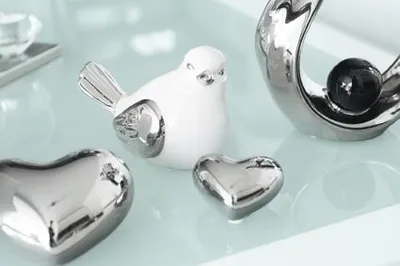 Produktbild von Gilde Keramik 1 x Dekoherz Qatar Silver 47553 klein