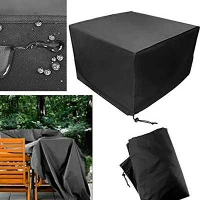 Obrázek produktu pro Ochranný kryt pro čtvercový zahradní nábytek 120x120x74cm - černý - pro venkovní použití