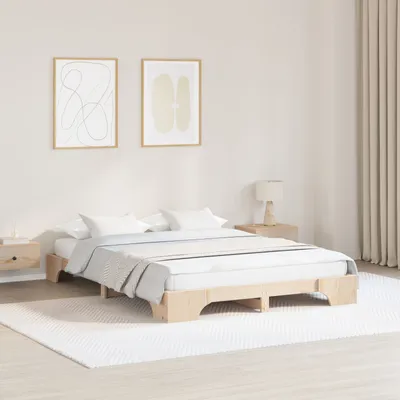 Produktbild von Desgin Bettgestell Natur Massivholz Kiefer 140 x 200 cm Langlebig - Klassische Betten 872860