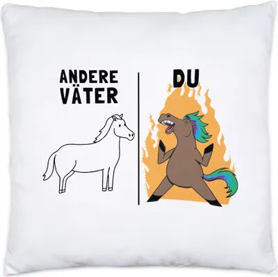 Produktbild von Andere Väter Du Kissen inkl. Füllung bester Vater Papa Pferd Lustig Geburtstag Vatertag Sohn Tochter Geschenk