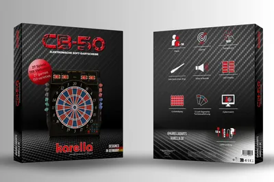 Zdjęcie produktu dla Karella CB-50, Tarcza do rzutek, Niebieski, Czerwony, Miękka końcówka, LED, Dorosły, 550 mm