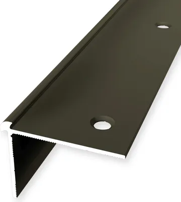 Produktbild von Treppenkantenprofil 29 x 39 x 2500 mm Winkelprofil Einfasshöhe 2.5 mm Aluminium Glatt Doppelt Versetzt Versenkt Gebohrt Bronze Küberit