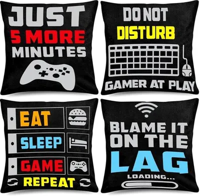 Productafbeelding van Set van 4 Gamer Kussenslopen 18 x 18 Inch