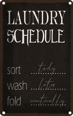 Produktbild von vianmo Blechschild 30x20 cm laundry schedule sort tody wash Warnschild Hinweisschild Sicherheit Vorsicht