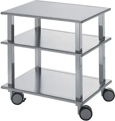 Graepel High Tech italienischer R.O.K. II Wagen aus Edelstahl gebürstet Graepel Hightech  R.O.K II Wagen Edelstahl gebürstet
