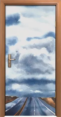 Produktbild von Türposter 90x200 cm Türaufkleber Türtapete Türfolie Klebefolie Straße Autobahn Wolken Landschaft