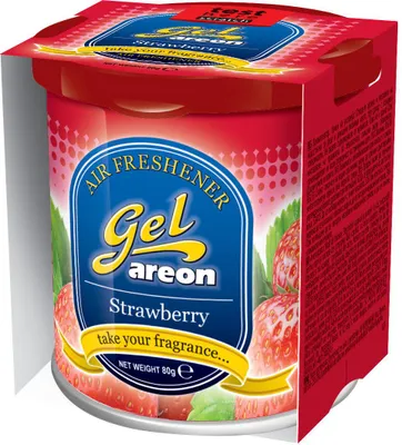 Zdjęcie produktu dla Oryginalny odświeżacz powietrza do samochodu Areon Gel CAN + pokrywka z truskawką