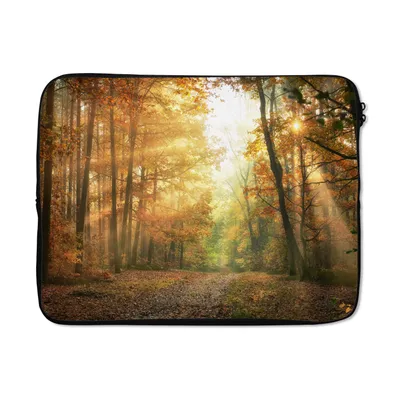 Produktbild von MuchoWow® Laptop Hülle 15 Zoll Wald - Herbst - Sonne - Landschaft - Natur - Bäume - Laub Laptoptasche - Laptoptasche - Sleeve - Rundum-Schutz