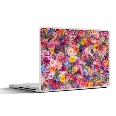 Produktbild von MuchoWow® Laptop Aufkleber Sticker Cover Blumen - Farben - Collage 25x18 cm - Laptop-Deko