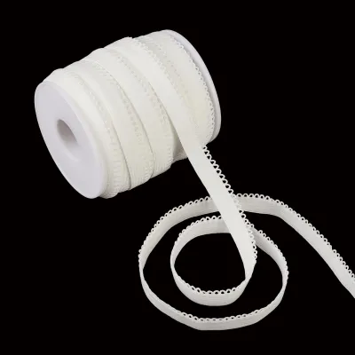 Elastische Picot-Borte 20 m x 1 cm, weiß