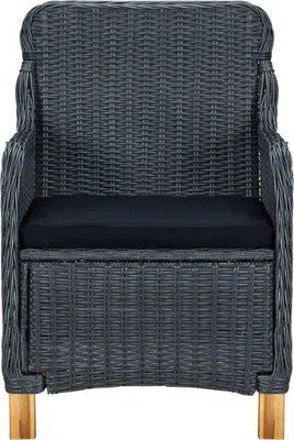 Produktbild von vidaXL Gartenstühle mit Kissen 2 Stk. Poly Rattan Dunkelgrau
