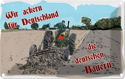 Zdjęcie produktu dla vianmo Blaszany znak 20x30 cm ackern für Deutschland Bauern
