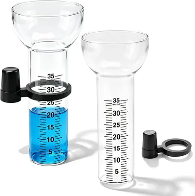 Produktbild von Regenmesser Glas, 35 mm, 2 Stück, mit Halter und Skala, für Garten und Rasen