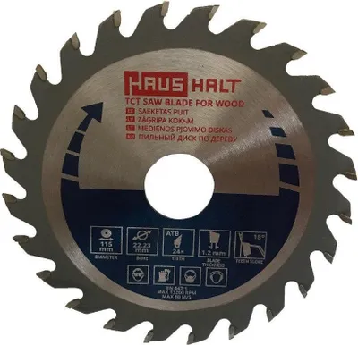 Produktbild von Sägeblatt 115mm Kreissägeblatt für Holz, 24 Zähne, Innen 22,23mm