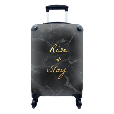 Produktbild von MuchoWow® Koffer Handgepäck Trolley Rollkoffer Kleine Reisekoffer mit 4 Rollen - Zitate - Sprichwörter - Gold - Marmor - Cabin Size < 55x40x23 cm & 55x40x20 cm - Fotokoffer - Kabinenkoffer - Boardgepäck - Reise-Box - Reisekoffer - Reisegepäck - Koffer mit Bild - Trolley für Kinder