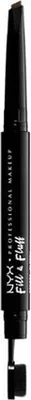 Produktbild von NYX PMU 800897188054, Ash Brown, Ash Brown, 1 Stück(e), For most recent ingredient list, please refer to packaging. Microcrystalline Wax/Cera..., 5f4b3c, Fill and define brows using the pencil end, and fluff and blend with the brush end.