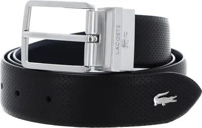 Image de LACOSTE Cuir ceinture Elegance Punch Plain Leather Belt W110 Noir Marine