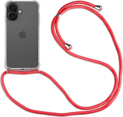 Produktbild von Handykette für Apple iPhone 16 – Handyhülle mit Band & Kordel Rot