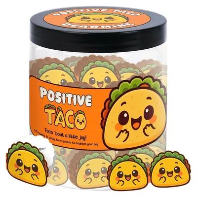 Produktbild von Positives Taco-Glas mit 60 Affirmationskarten zur emotionalen Unterstützung – ideales Weihnachtsgeschenk, Geburtstagsgeschenk für Frauen, Männer, Freunde, Teenager, Kollegen und Lehrer