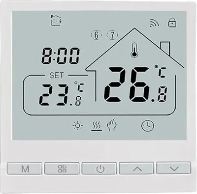 Obrázok produktu pre Inteligentný termostat, hlasové ovládanie, vzdialený prístup, svetlosivý