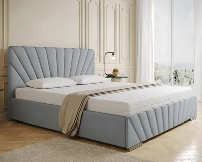 Produktbild von Polsterbett RAY - Komfortbett mit Stauraum, Doppelbett, Hellgrau, 180x200cm, Taschenfederkernmatratze, H3