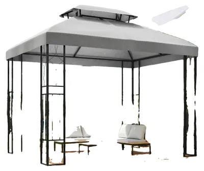 Image de Toit de remplacement pour pavillon, protection UV, imperméable, couleur GRIS