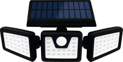 Produktbild von Solarscheinwerfer mit 3 Köpfen und IR, 800 Lumen