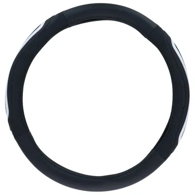 Obrázek produktu pro Potah volantu Dunlop ⌀38CM Vhodný pro volanty 37-39CM - Pohodlné držení - Protiskluzový - Dekorace do auta - Imitace kůže - Černá/bílá