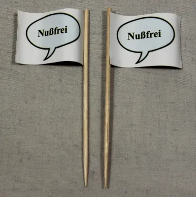 Produktbild von Party-Picker Flagge Nußfrei Papierfähnchen in Spitzenqualität 25 Stück Beutel