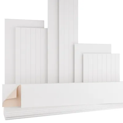 Produktbild von AKUSTIKO Felt Akustikpaneele selbstklebend Filz Wand- & Deckenplatten, schlichte Oberfläche & Lamellenstruktur Weiß