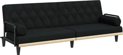 Immagine prodotto di vidaXL Divano letto con braccioli Nero Tessuto
