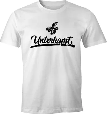 Produktbild von Herren Party T-Shirt Unterhopft Bier Fun-Shirt Moonworks® weiß S